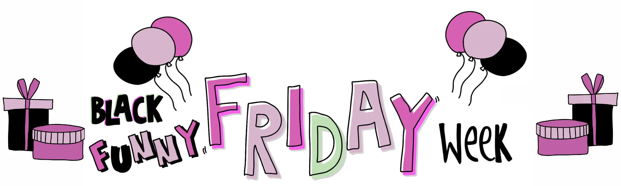 Black Funny Friday Week Website Banner 2024 hell