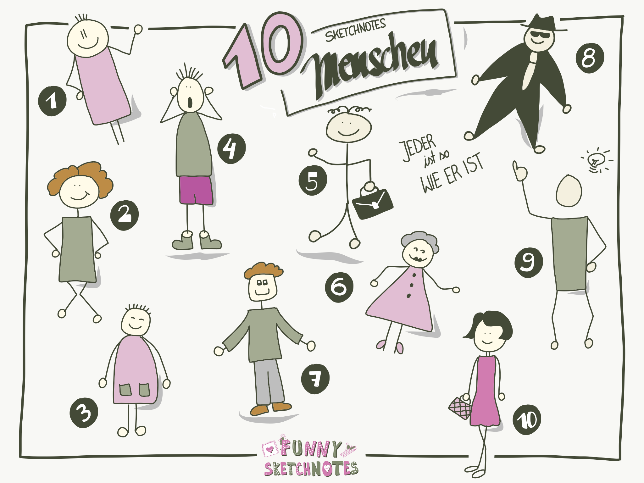 Sketchnotes Menschen zeichnen – ganz einfach mit meinen 10 liebsten