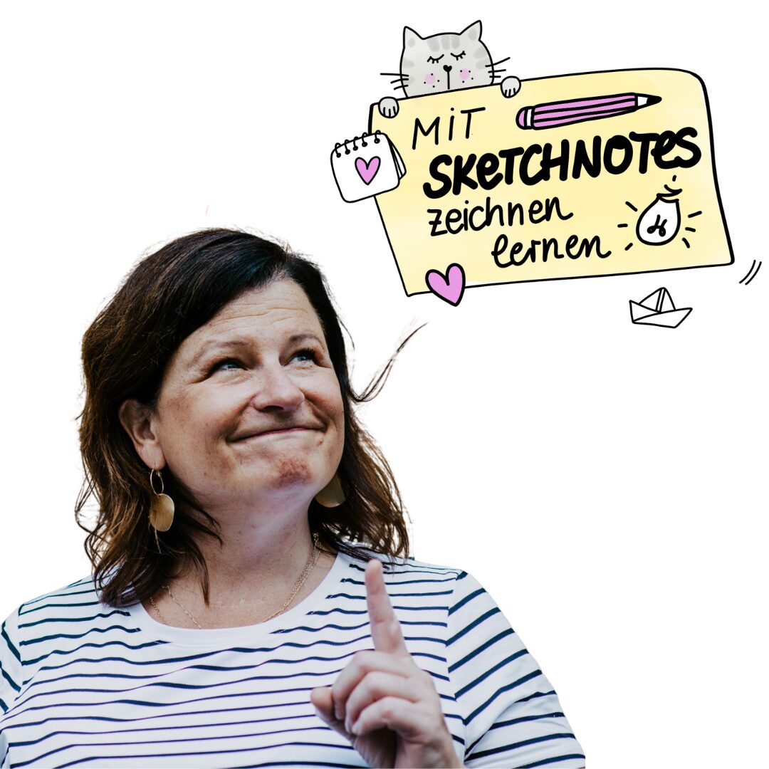 Simone Abelmann - Gründerin der Funny Sketchnotes - größte Sketchnotes Community bringt Menschen das Zeichnen bei